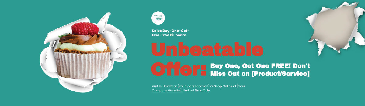 Sales Buy-One-Get-One-Free Billboard Template