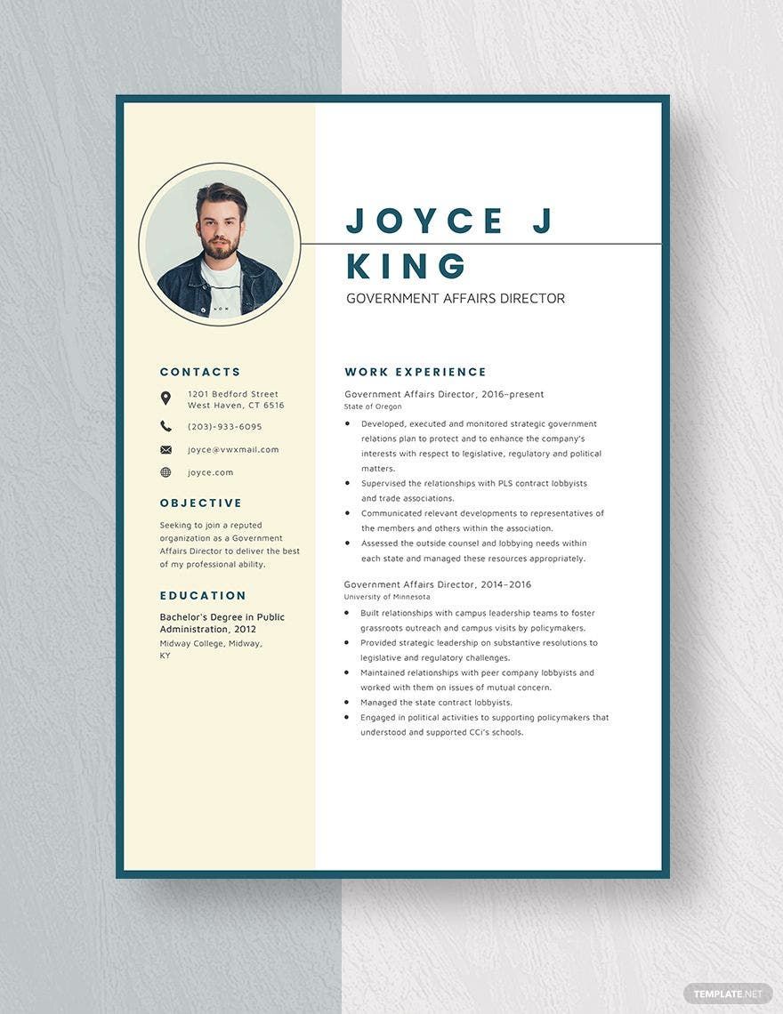 Government Affairs Director Resume