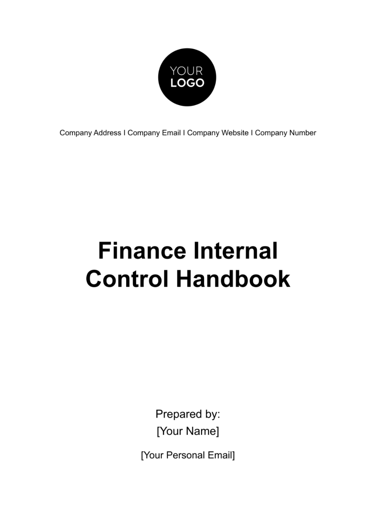 Finance Internal Control Handbook Template