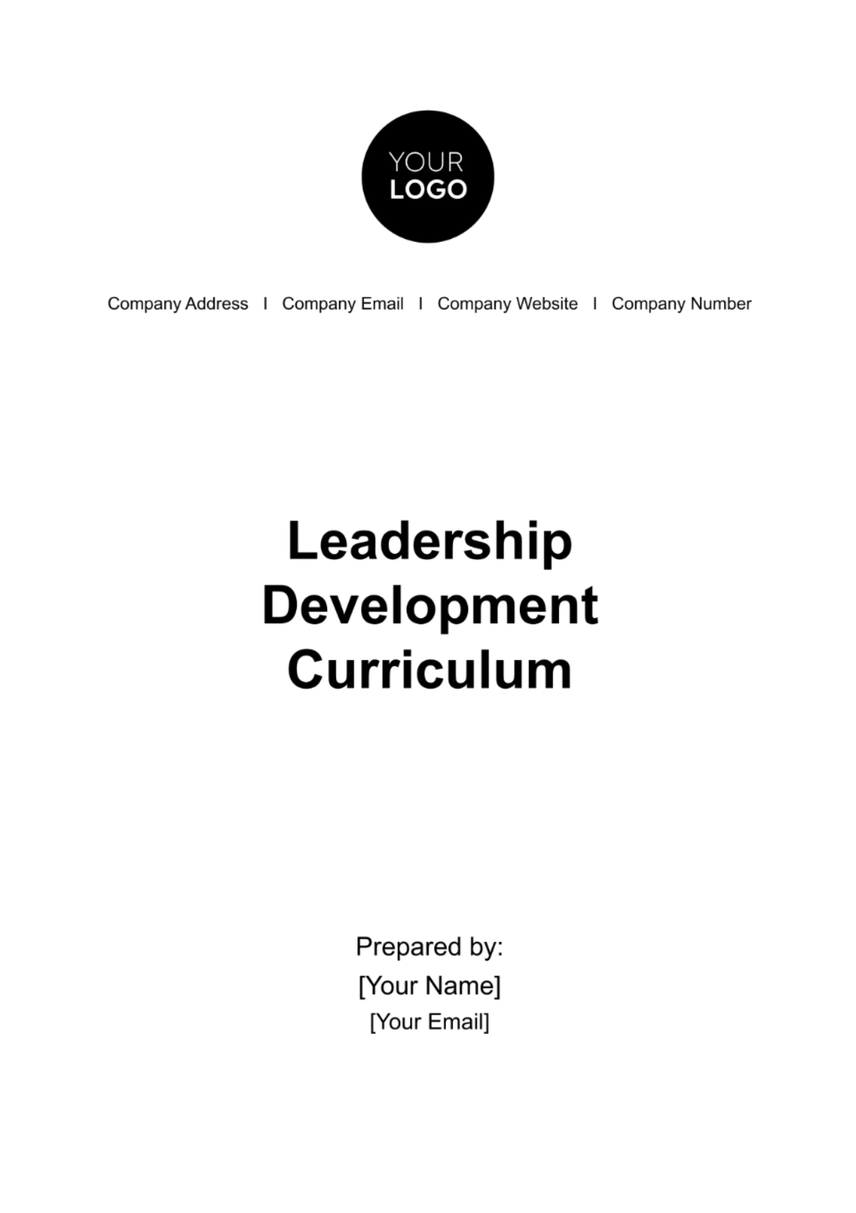 Leadership Development Curriculum HR Template