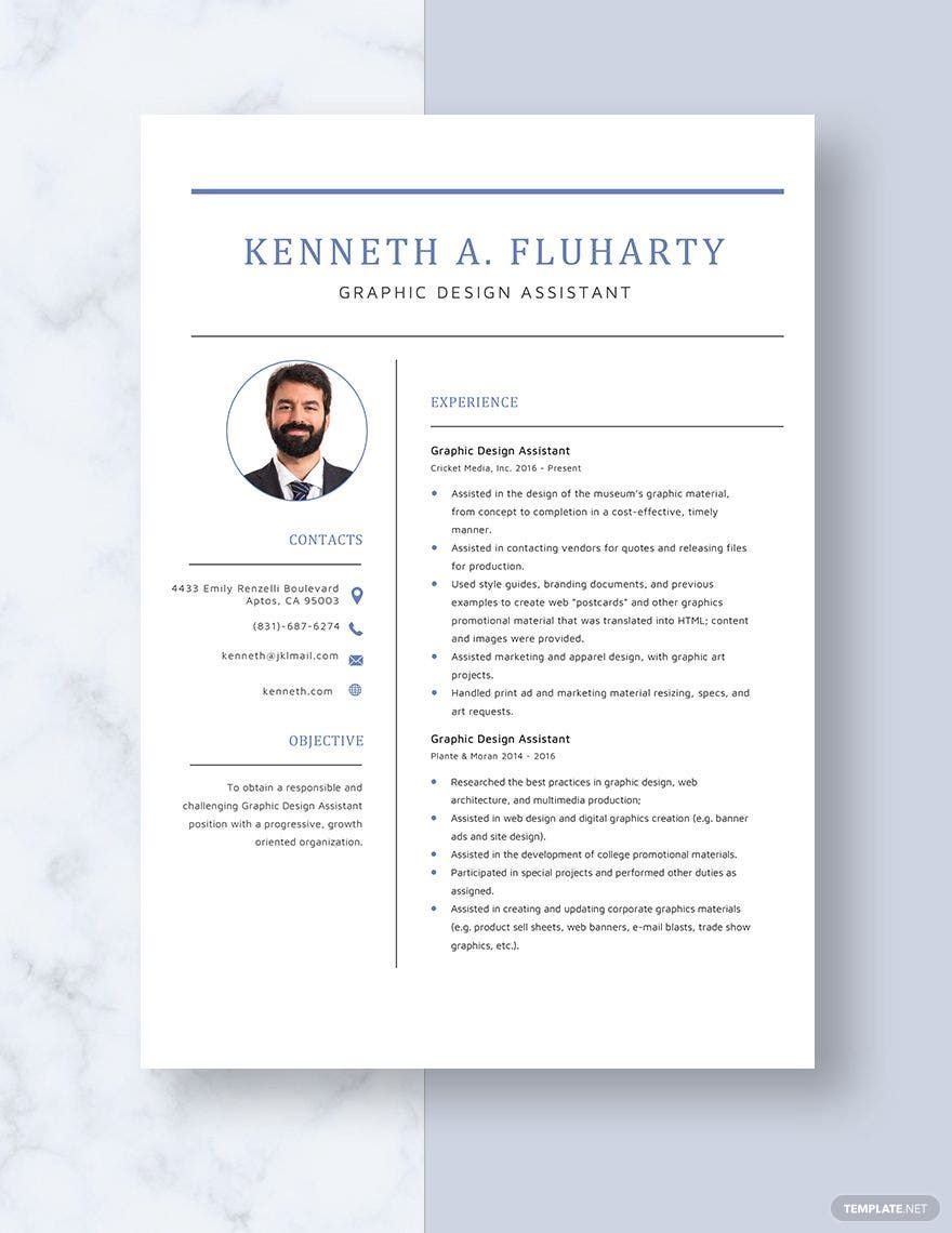 Free Graphic Design Assistant Resume Template