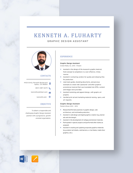 Graphic Design Artist Resume Template - Word, Apple Pages, PDF ...