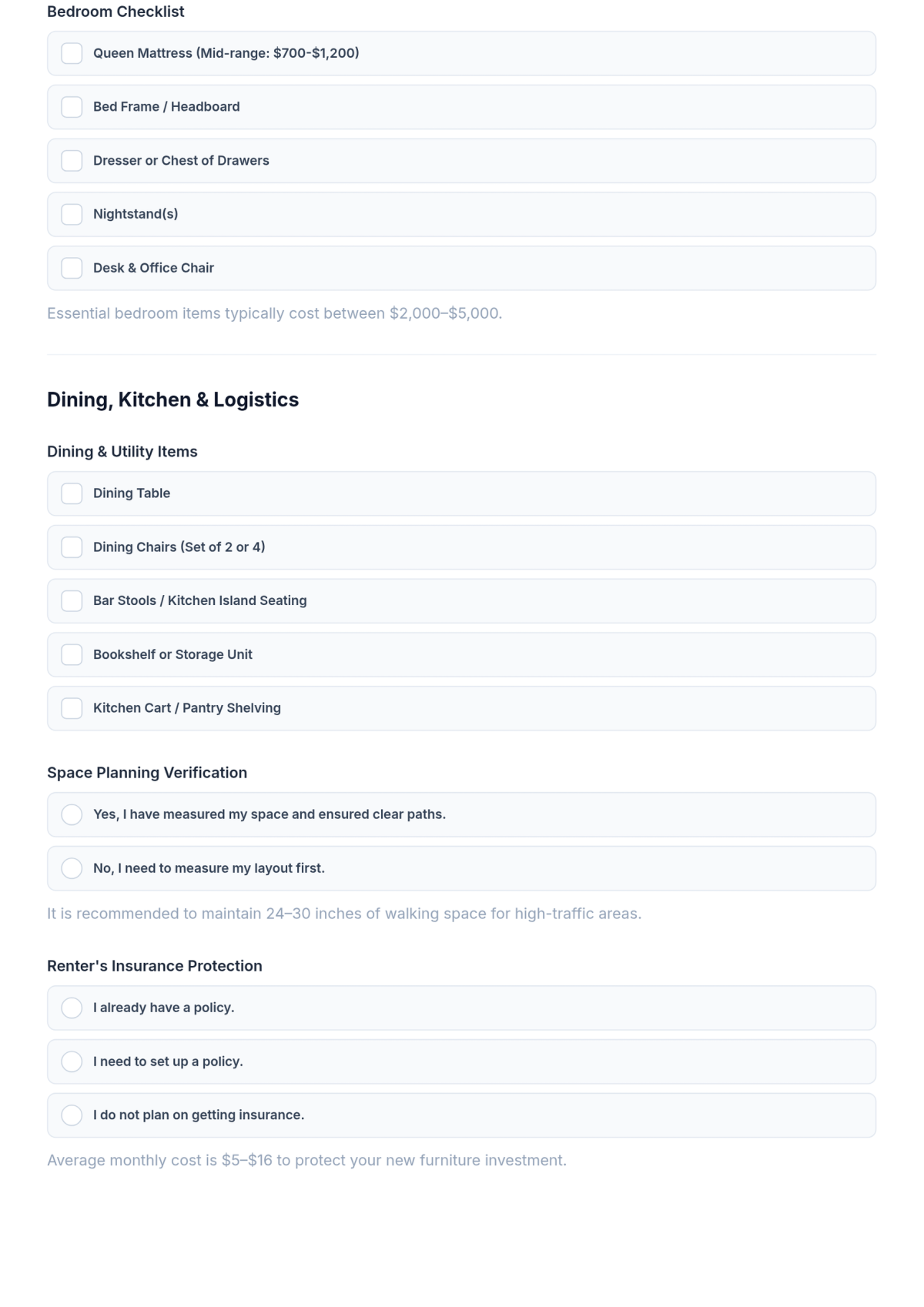 Free First Apartment Furniture Checklist Template & AI Maker Free First Apartment Furniture Checklist Template & AI Maker
