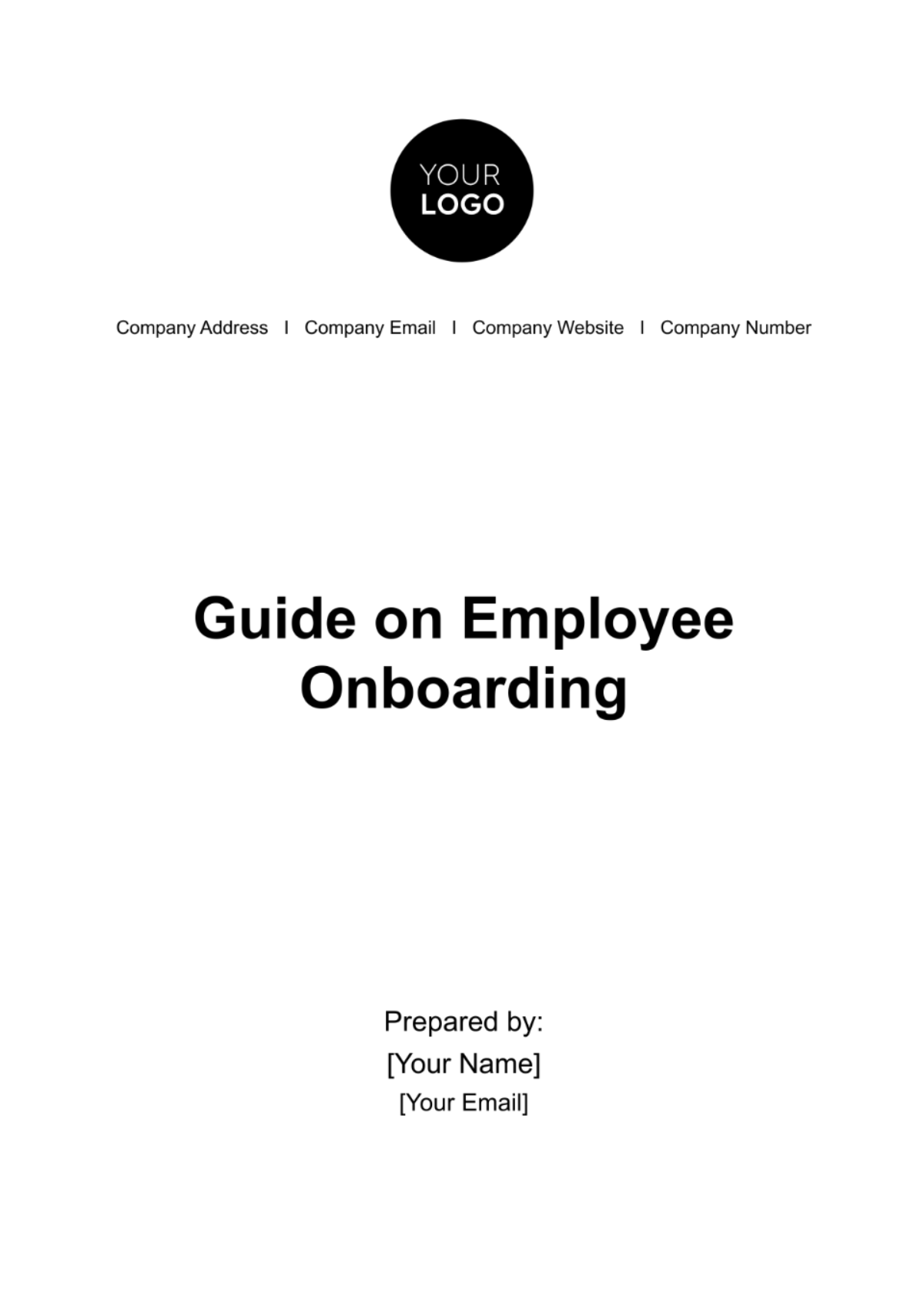Free Guide on Employee Onboarding HR Template