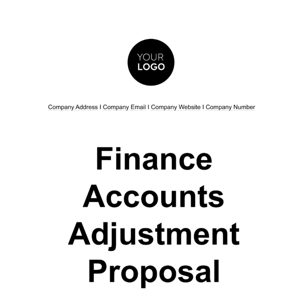 Free Finance Accounts Adjustment Proposal Template
