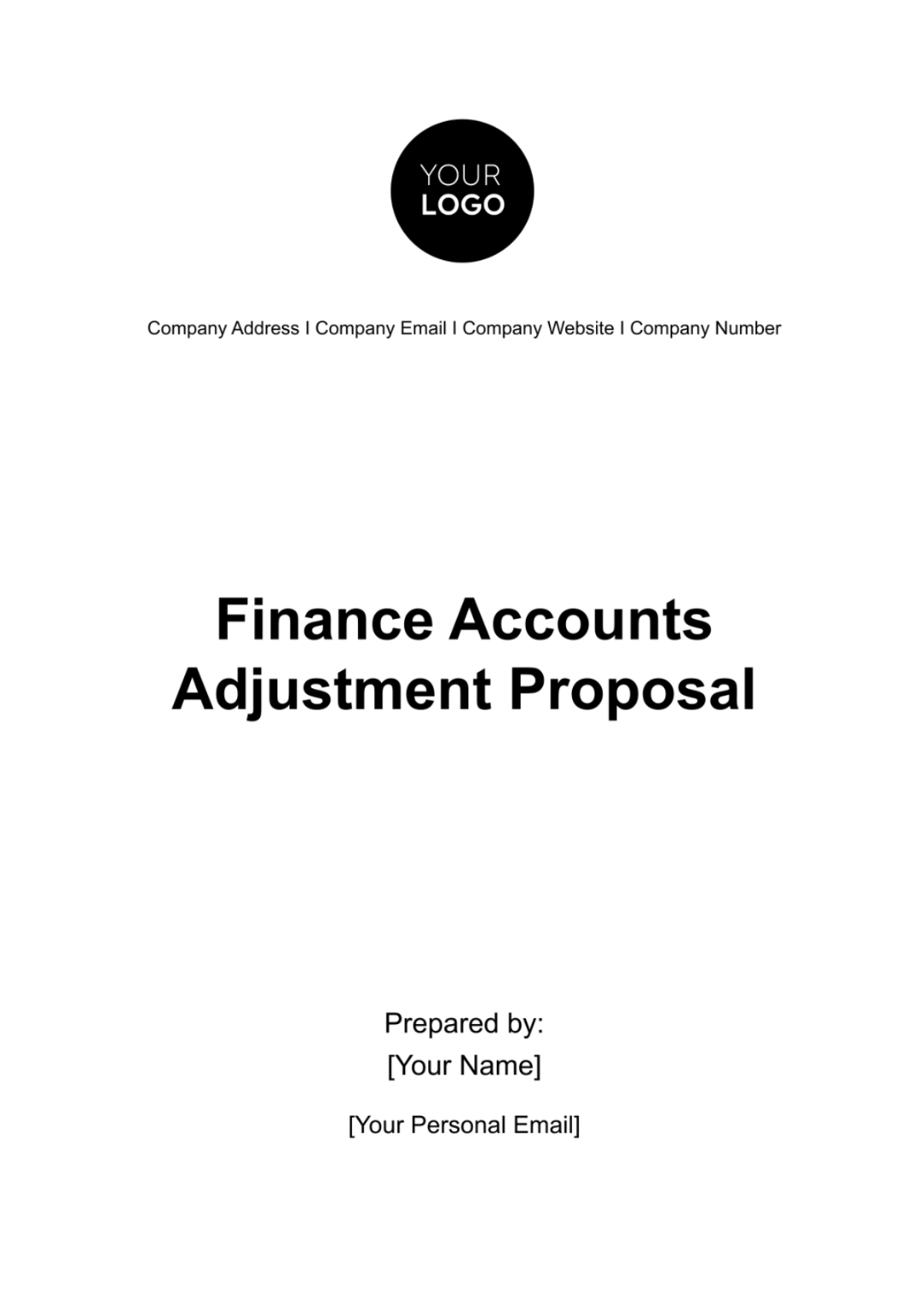 Finance Accounts Adjustment Proposal Template