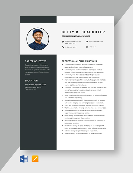 FREE Maintenance Worker Template - Download in Word, Google Docs, PDF ...