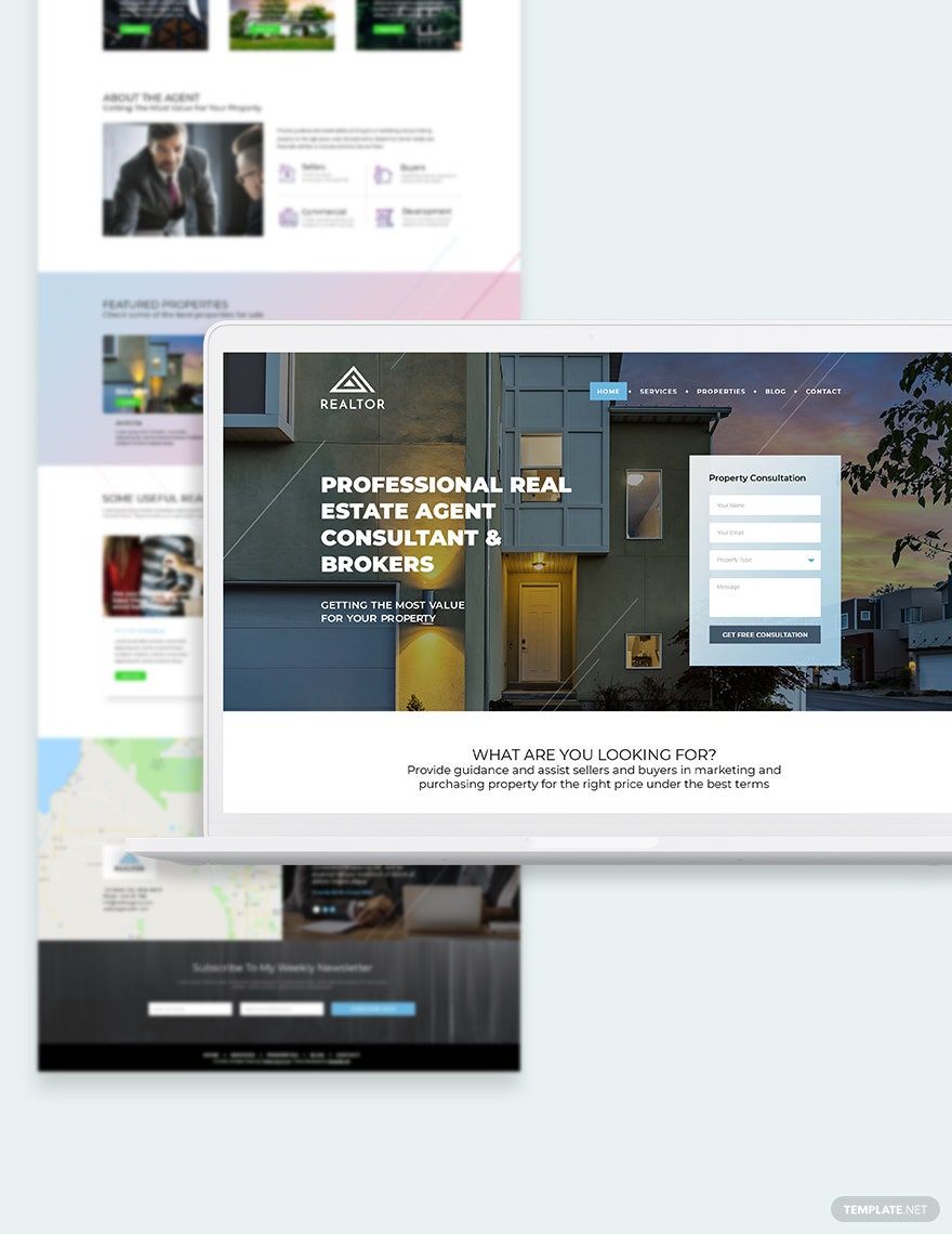 Real Estate Agent Realtor Bootstrap Landing Page Template