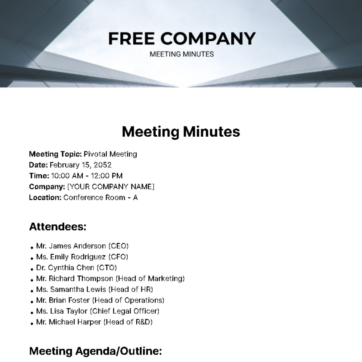 Company Meeting Minutes  Template
