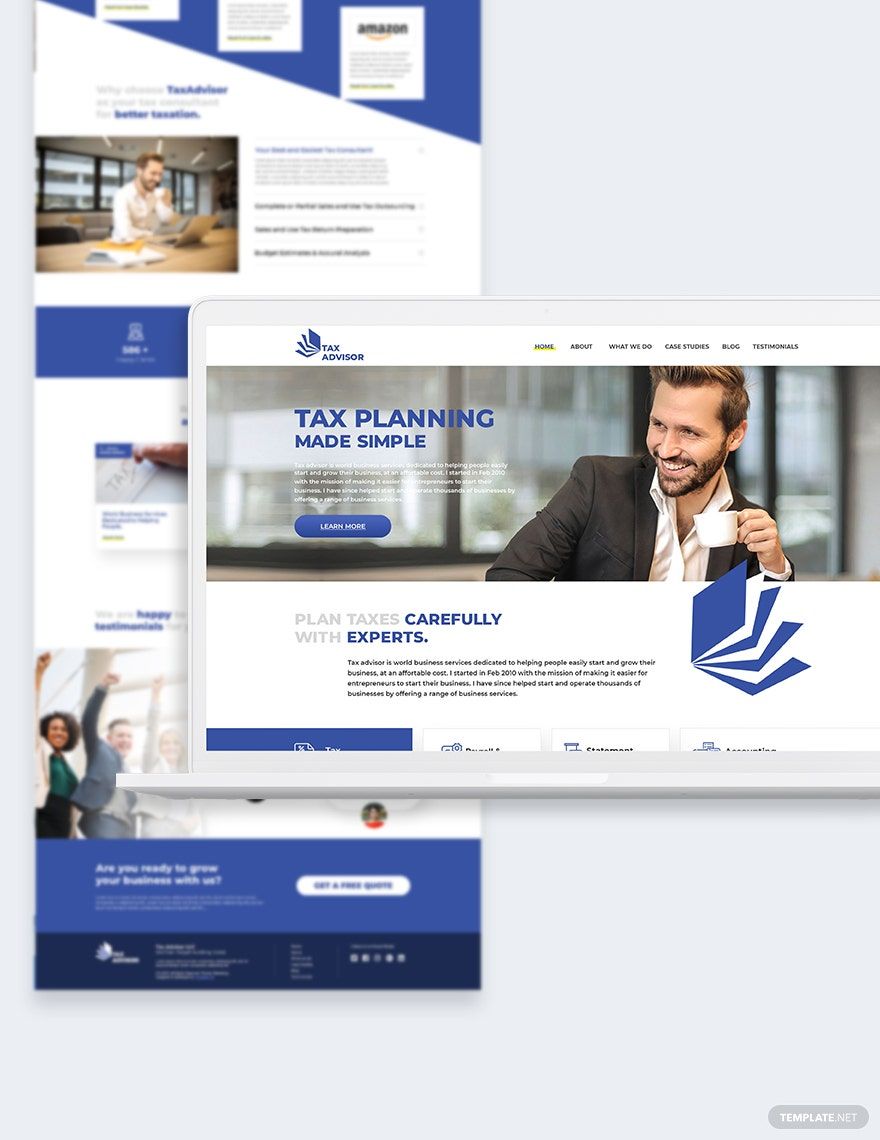 Tax Adviser Bootstrap Landing Page Template