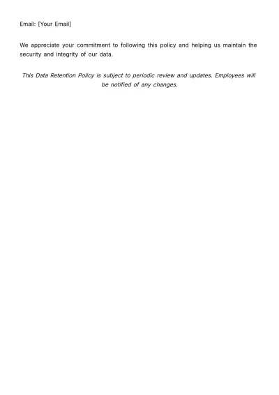 Free Data Retention Policy HR Template to Edit Online
