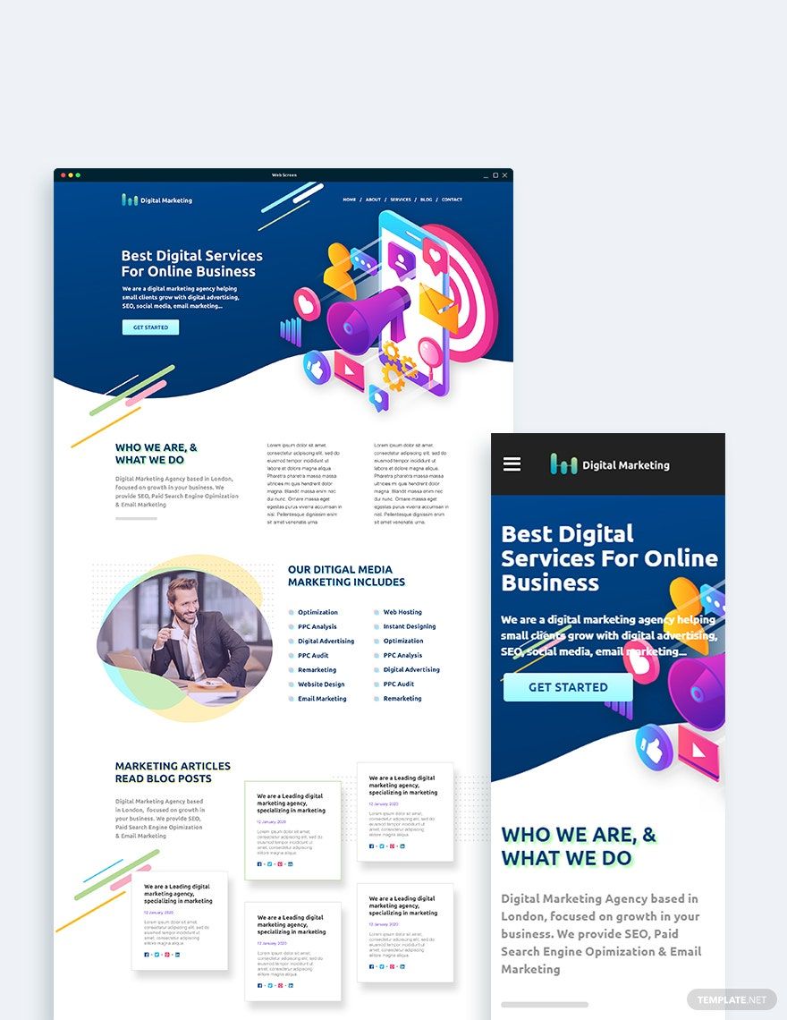 Digital Marketing Bootstrap Landing Page Template