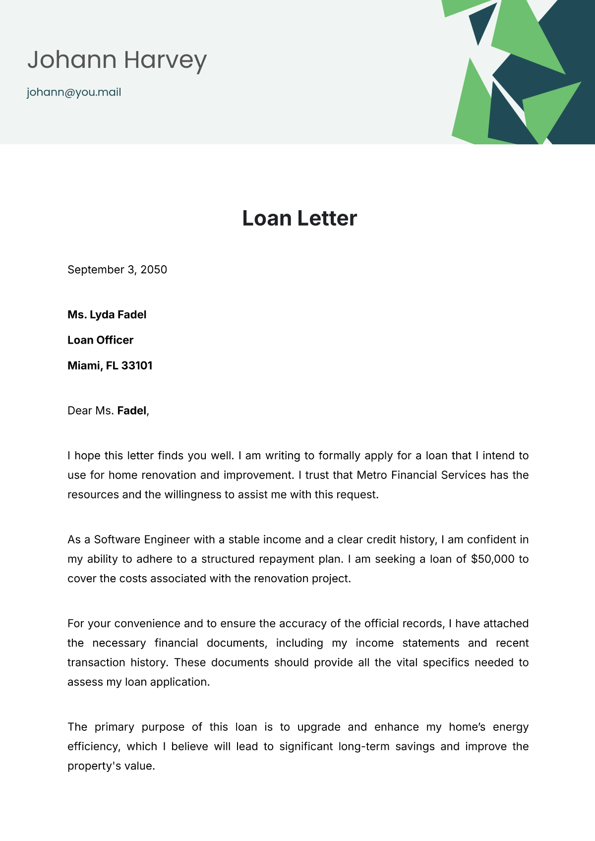 Loan Letter Template - Edit Online & Download