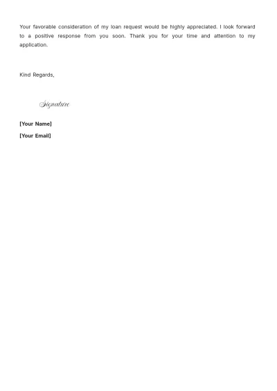 Free Loan Letter Template to Edit Online