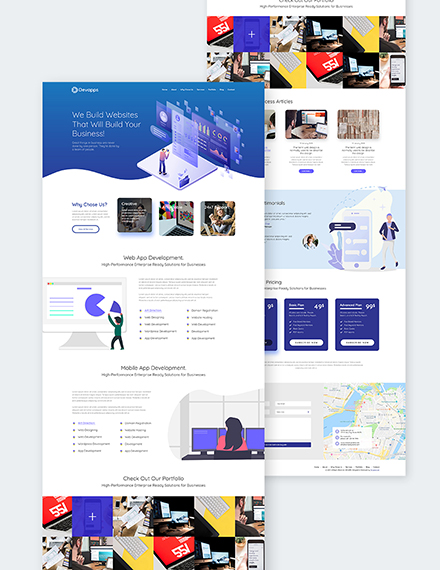 Devapps Bootstrap Landing Page Template - HTML5 | Template.net