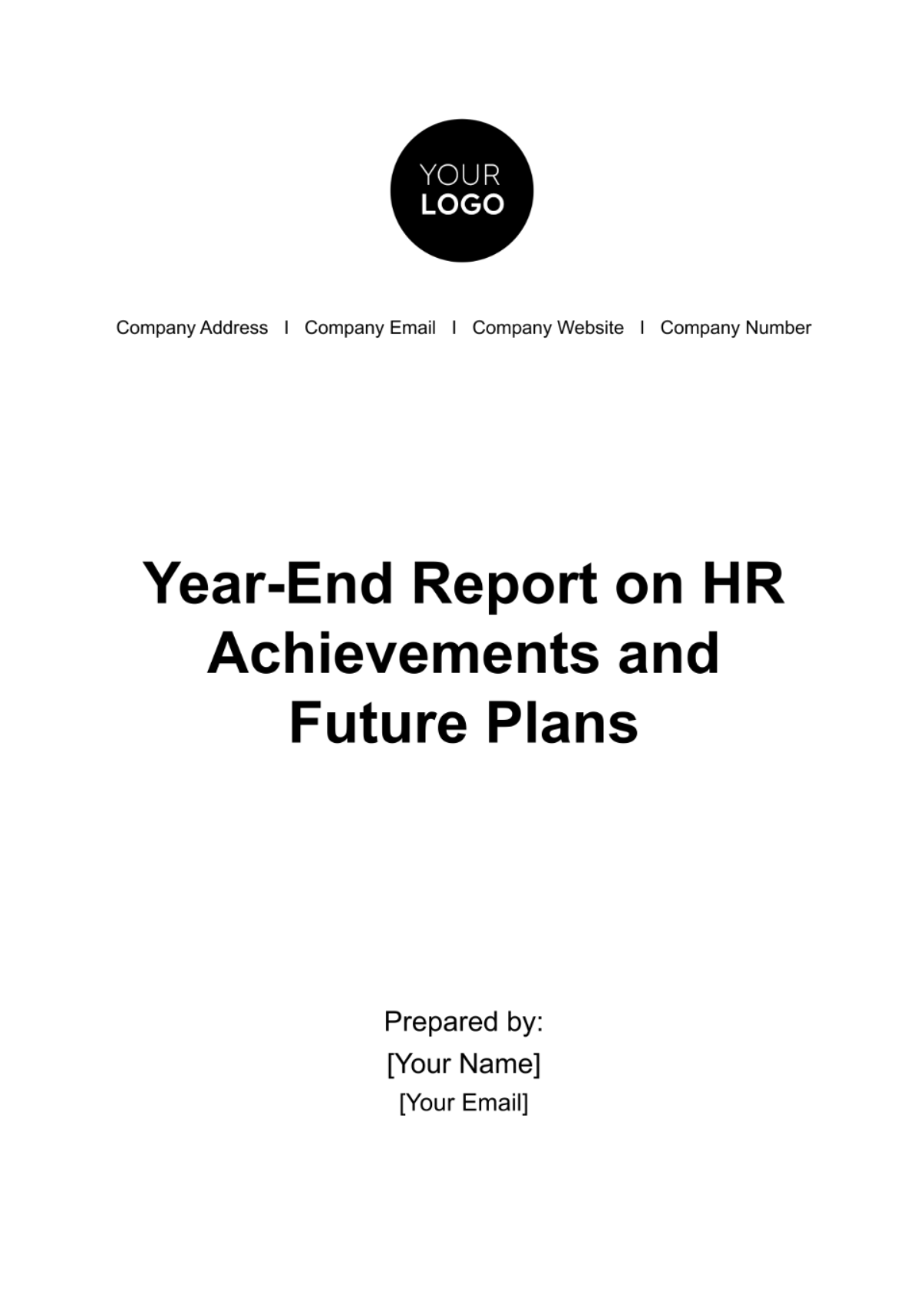 Year-End Report on HR Achievements and Future Plans Template