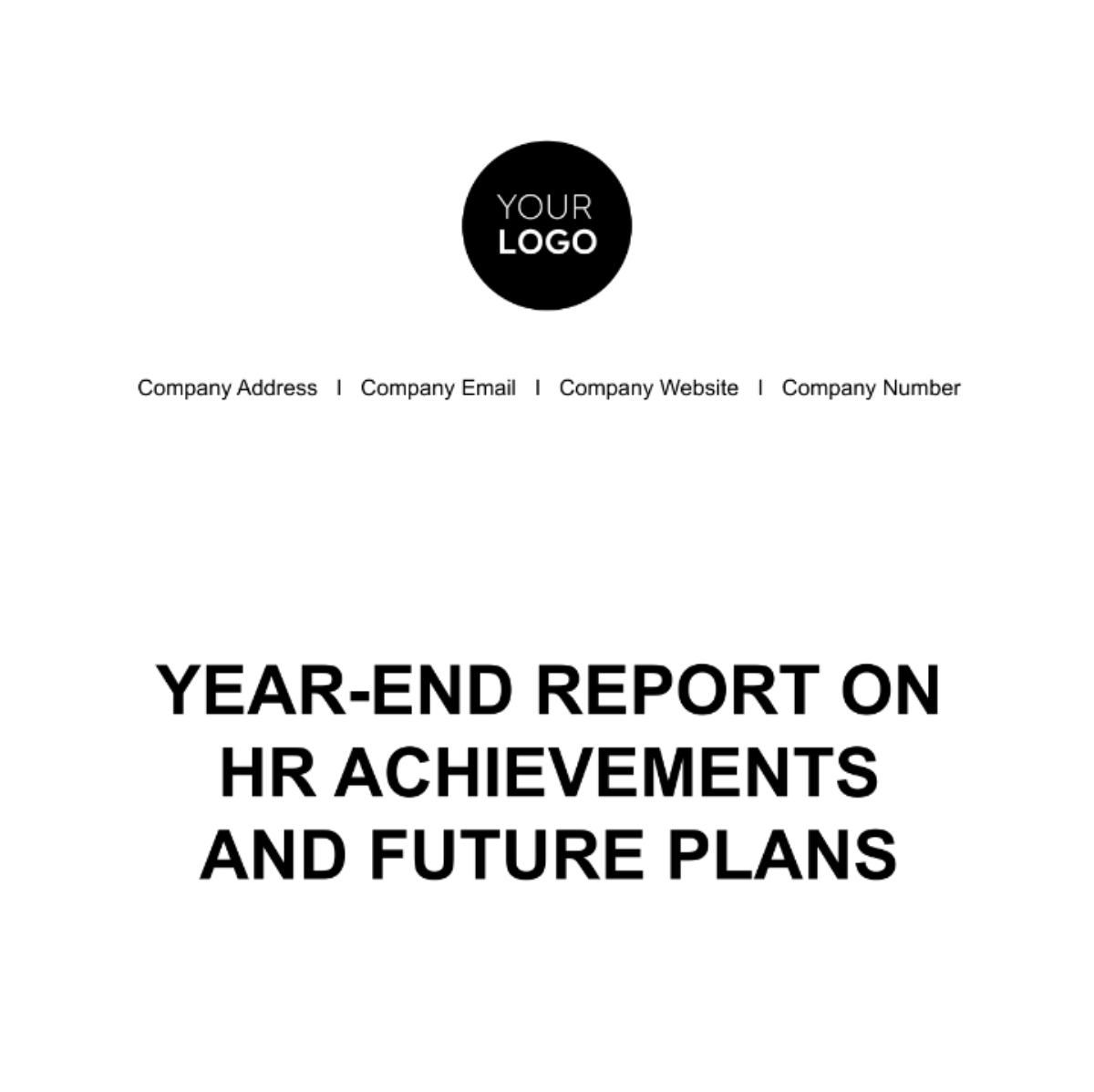Year-End Report on HR Achievements and Future Plans Template