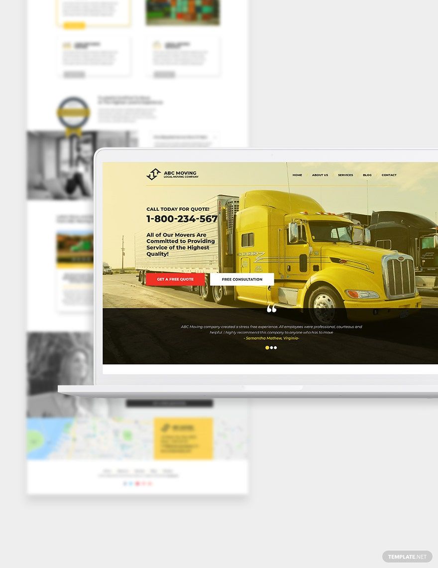 Moving Company Bootstrap Landing Page Template