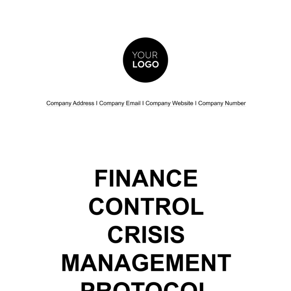 Finance Control Crisis Management Protocol Template