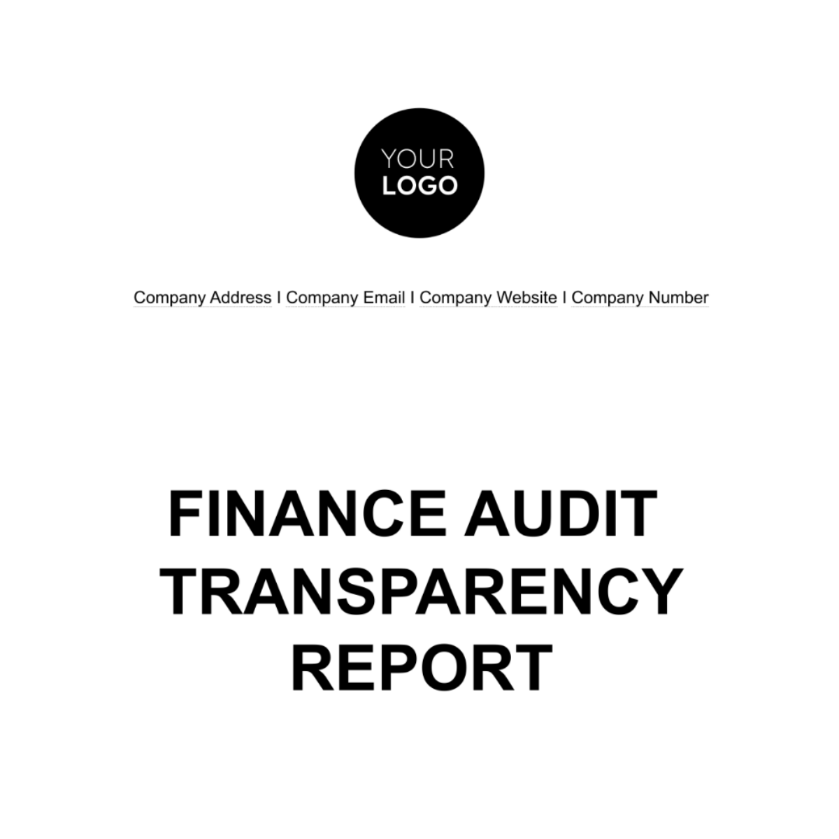 Free Finance Audit Transparency Report Template