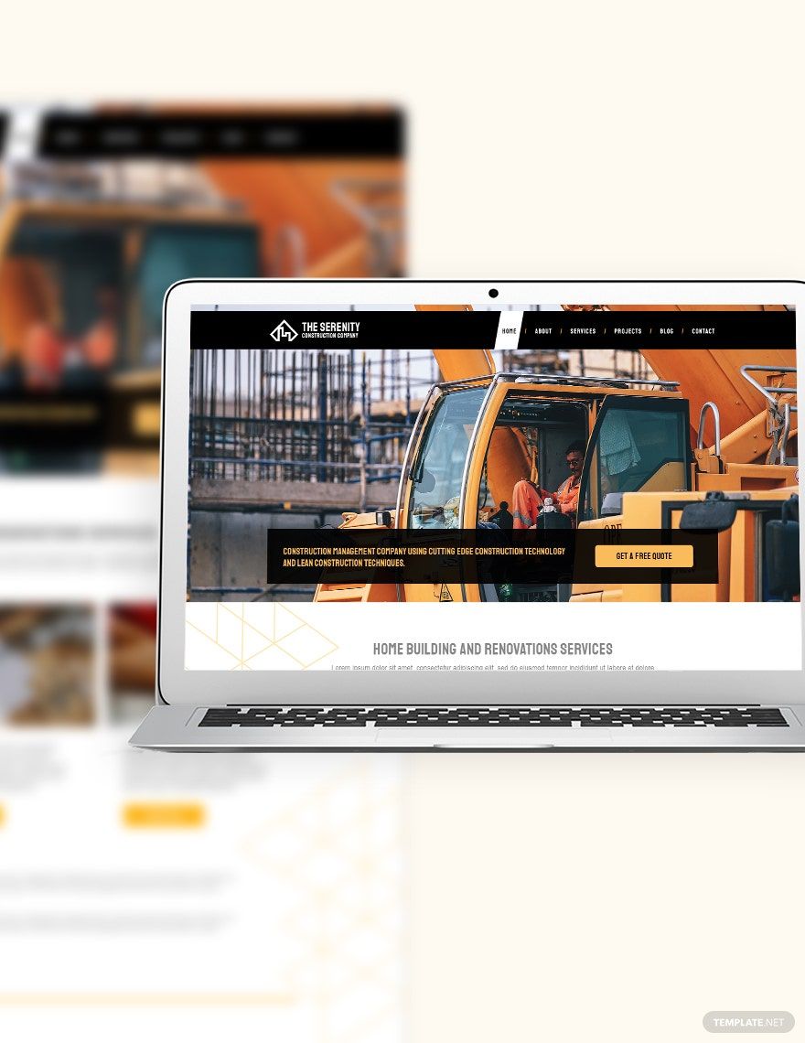 Construction Company Bootstrap Landing Page Template