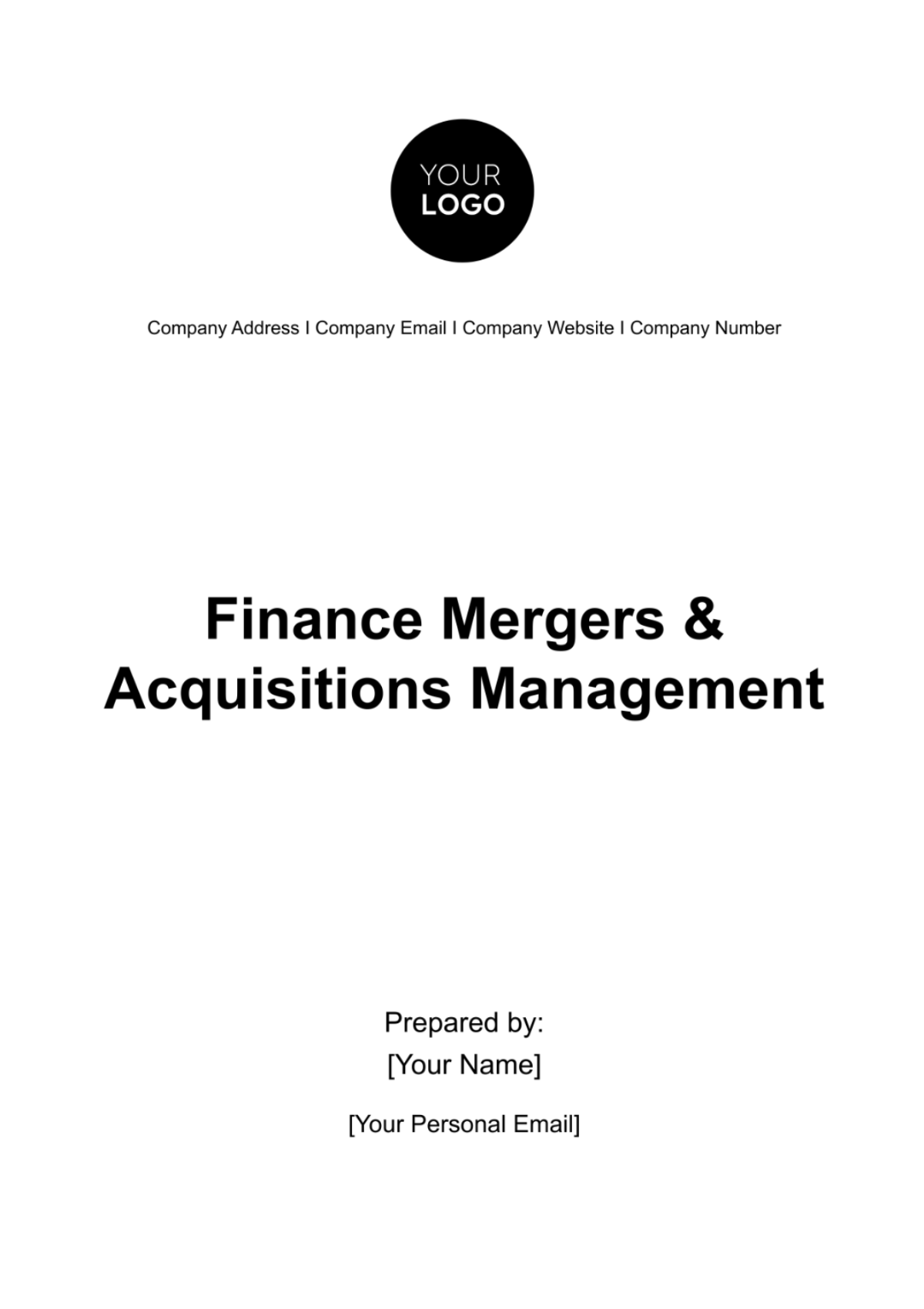 Finance Mergers & Acquisitions Management Template