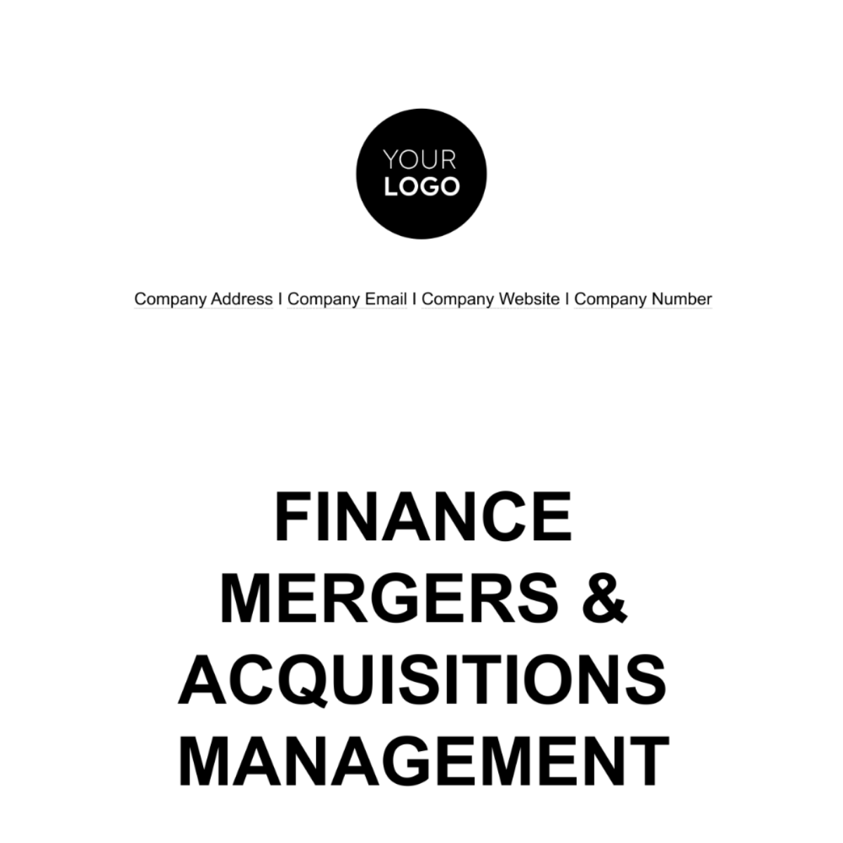 Finance Mergers & Acquisitions Management Template