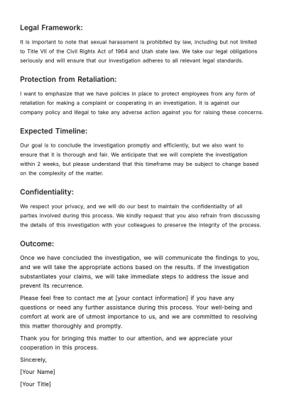 Free Legal Inquiry Response HR Template to Edit Online