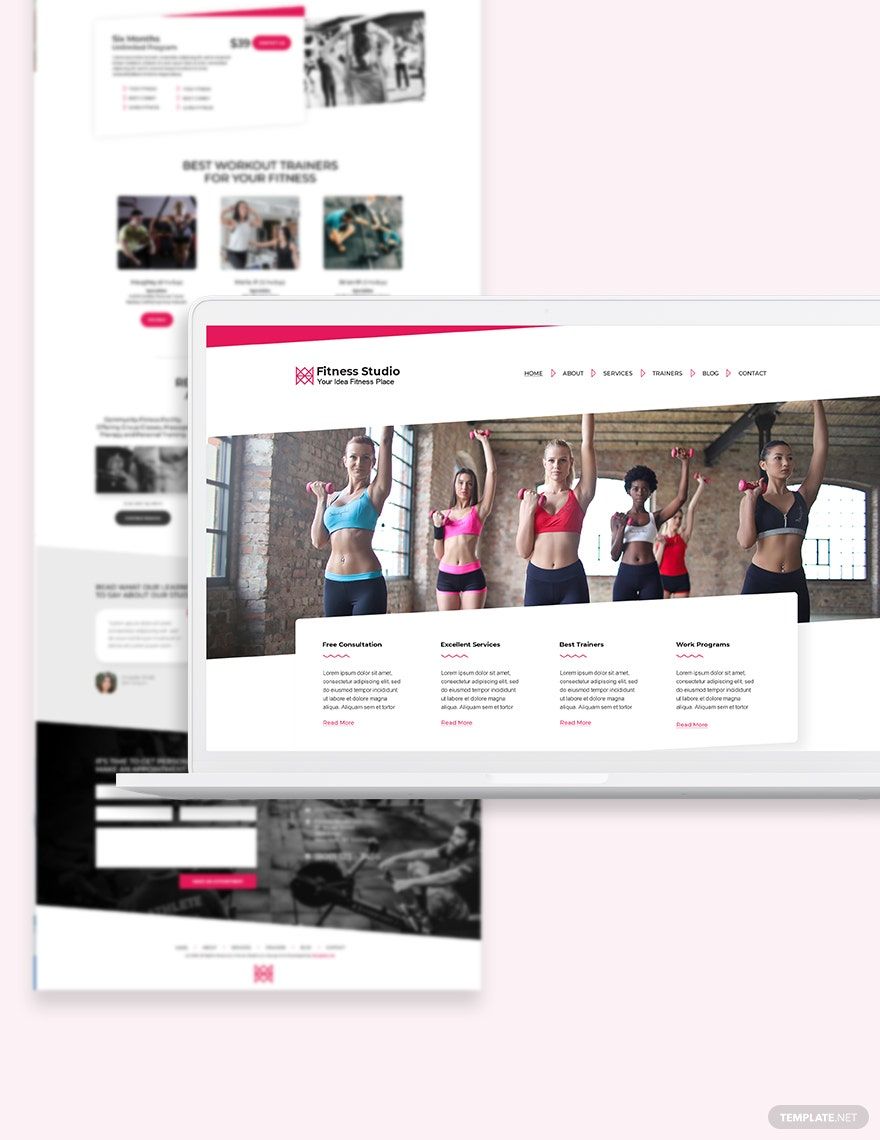 Fitness Studio Bootstrap Landing Page Template
