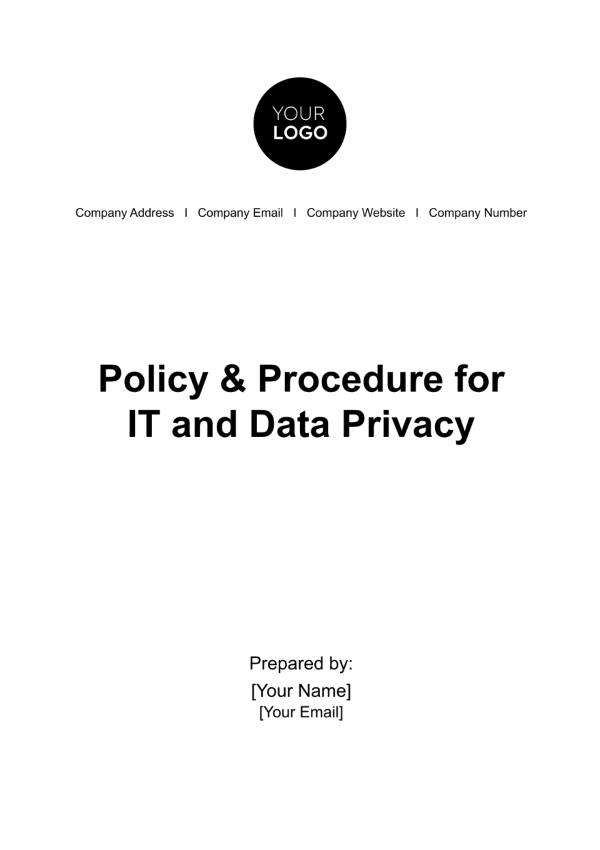 Policy & Procedure for IT and Data Privacy in HR Template