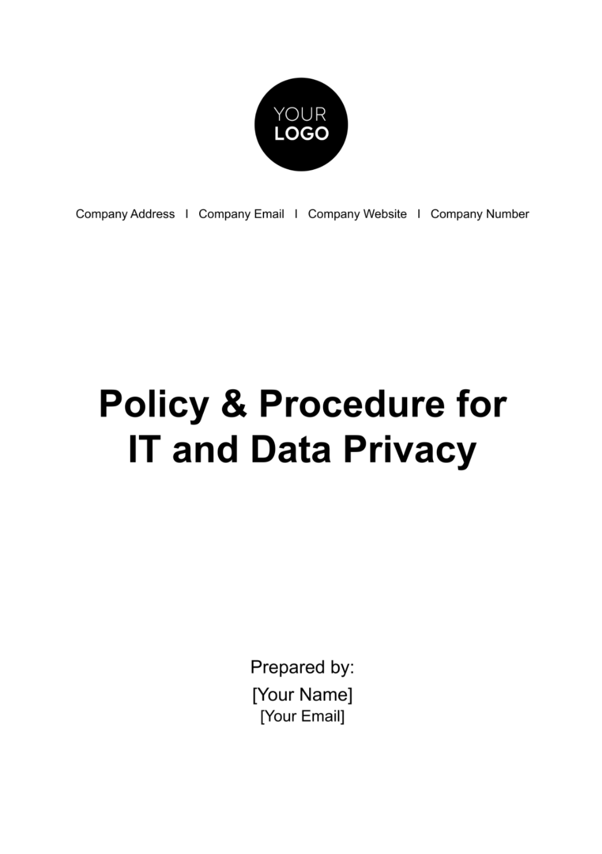 Policy & Procedure for IT and Data Privacy in HR Template - Edit Online & Download