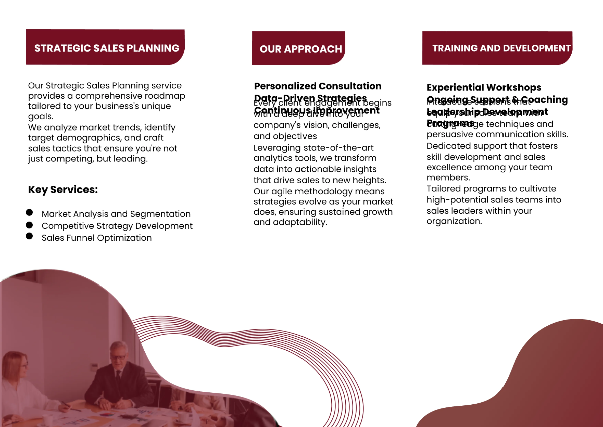 Free Sales Services Overview Pamphlet Template to Edit Online