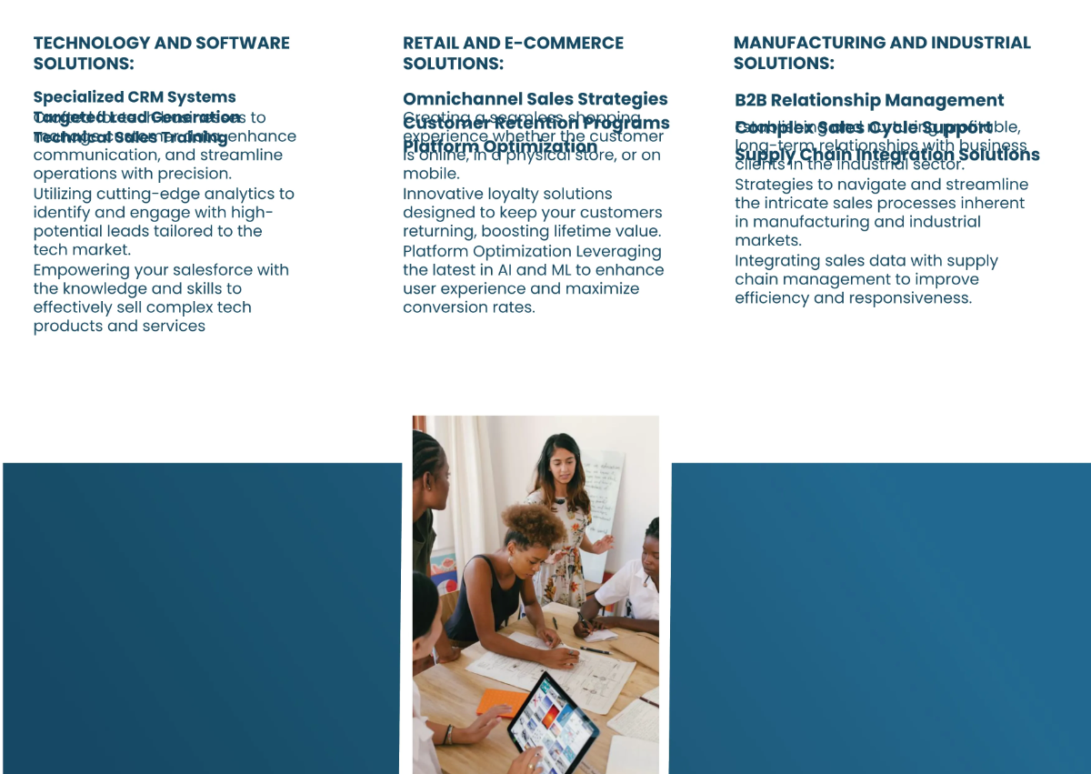 Free Sales Industry Solutions Pamphlet Template to Edit Online