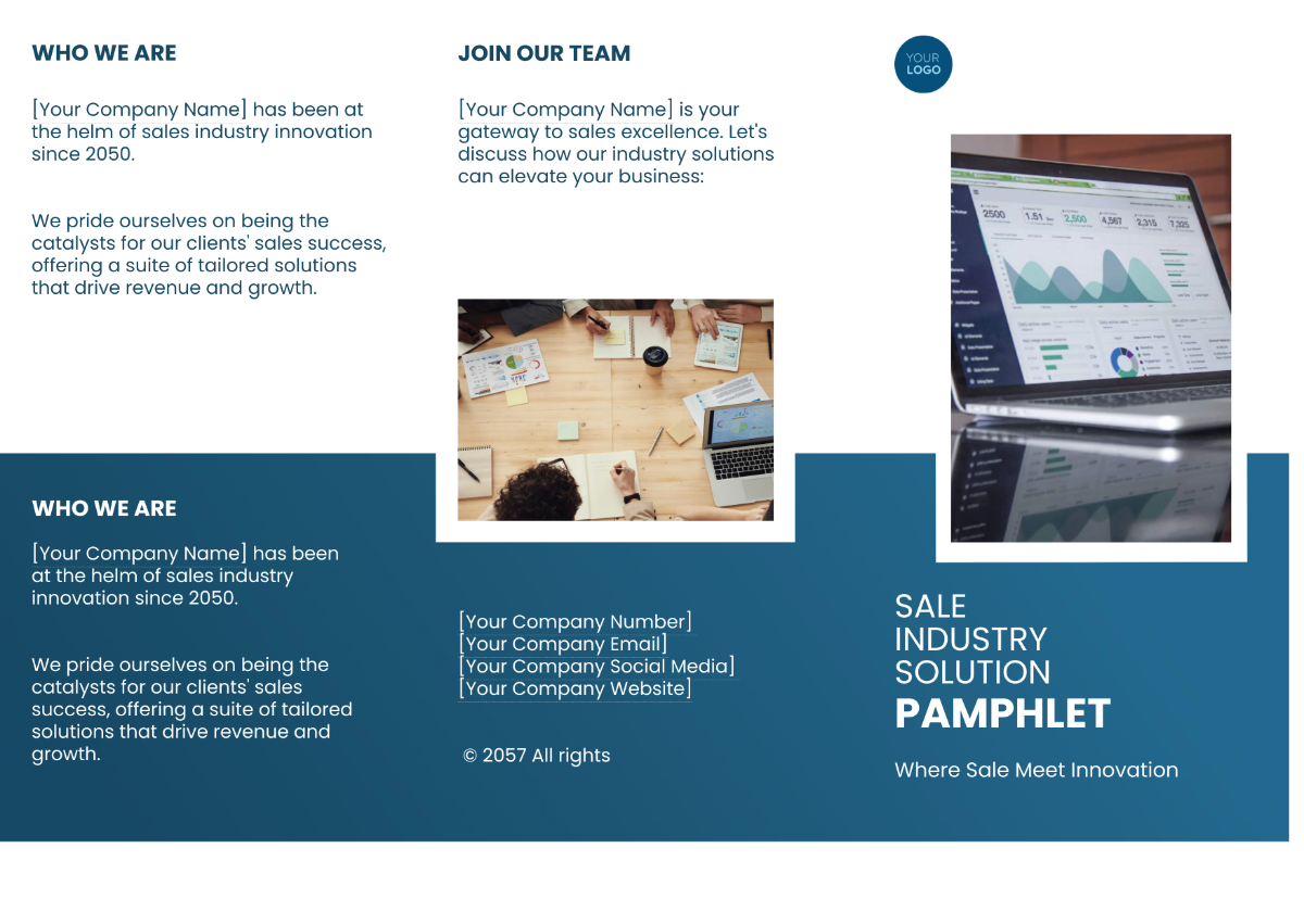 Sales Industry Solutions Pamphlet Template