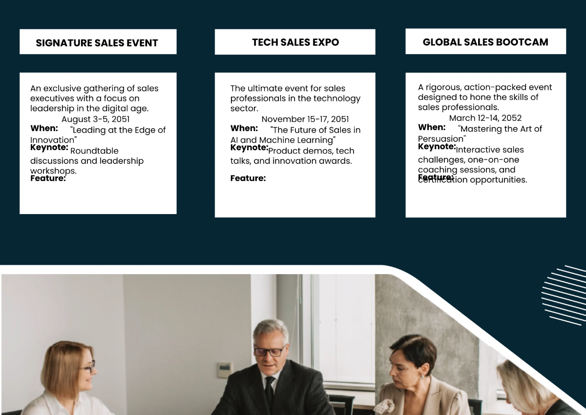 Free Sales Event Highlights Pamphlet Template to Edit Online