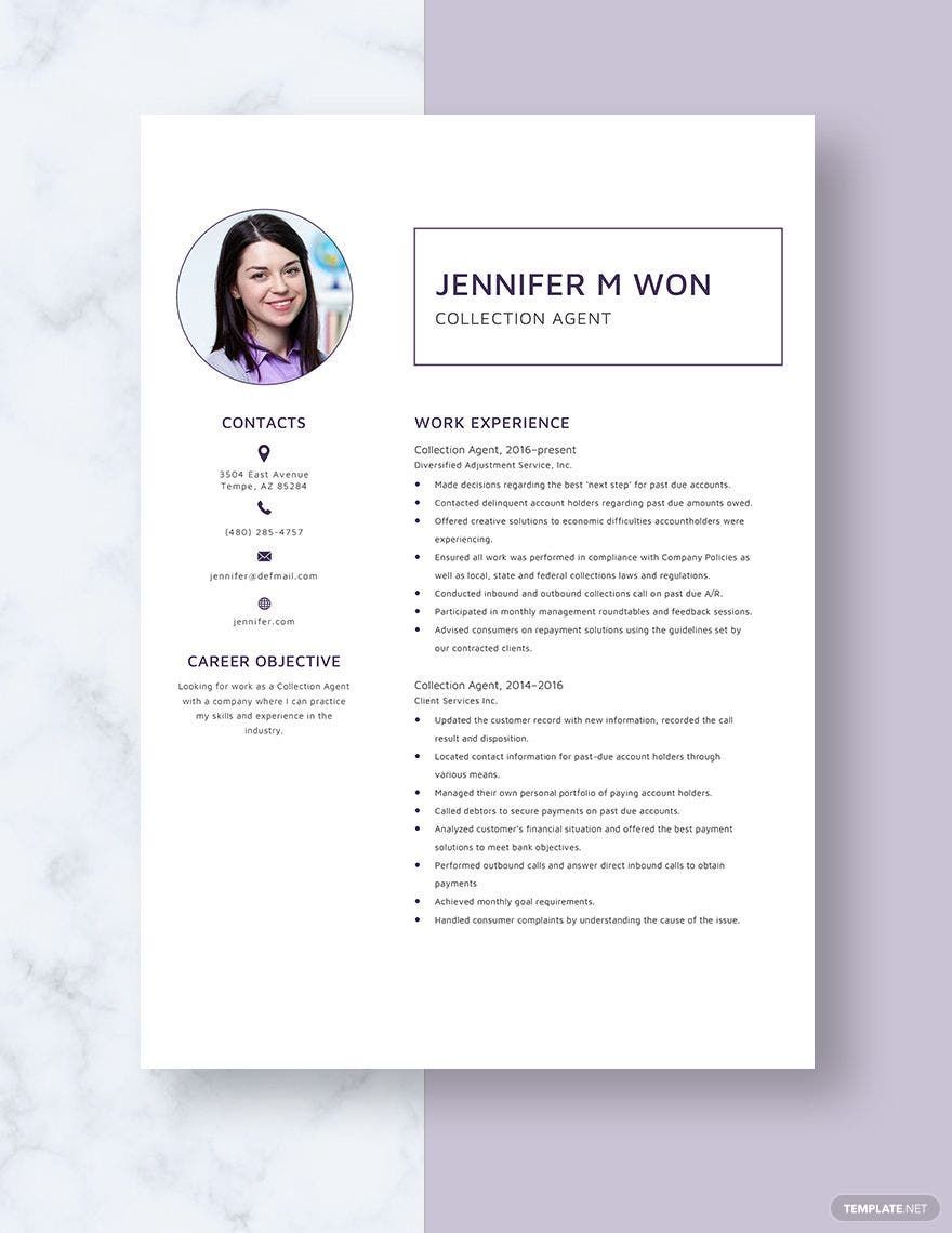 Collection Agent Resume