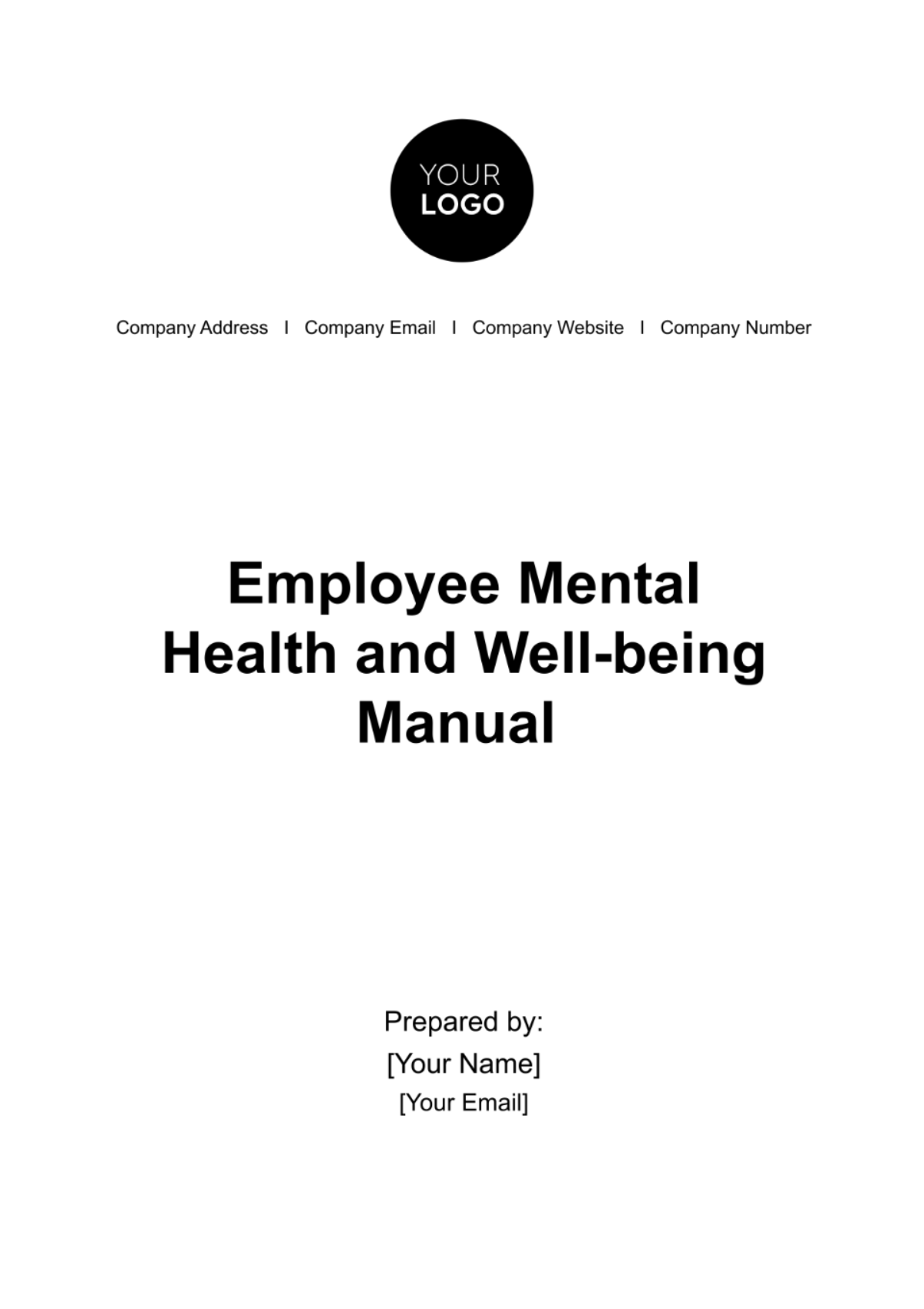 Free Employee Mental Health and Well-being Manual HR Template