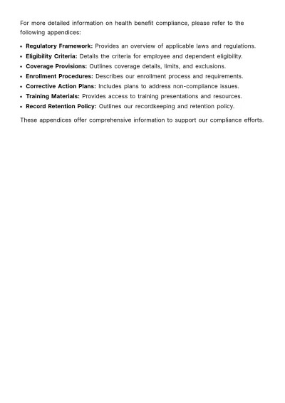Free Health Benefits Compliance Review HR Template to Edit Online