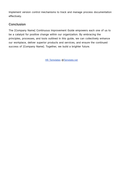 Free Continuous Improvement Guide HR Template to Edit Online