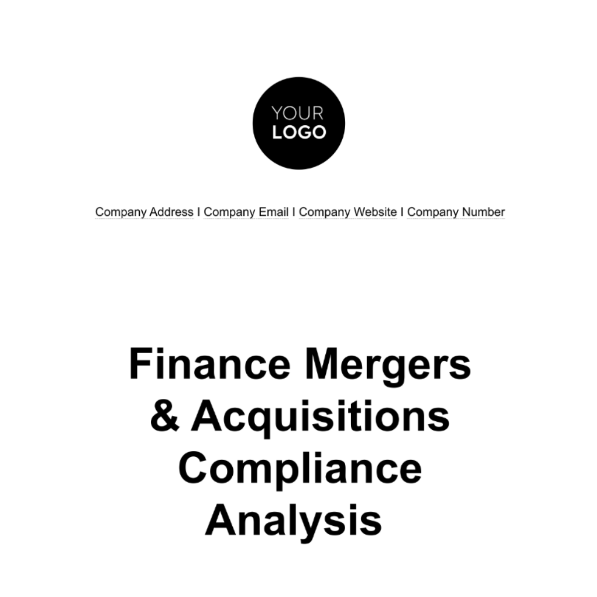 Finance Mergers & Acquisitions Compliance Analysis Template Edit Online & Download Example