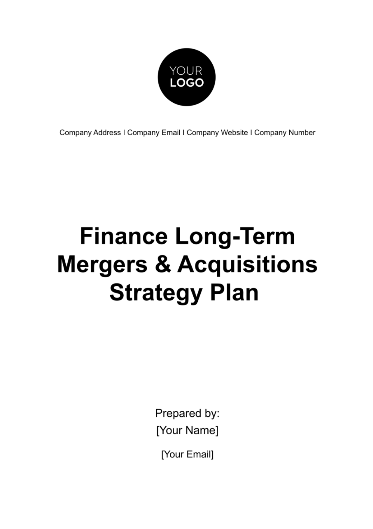 Finance Long-Term Mergers & Acquisitions Strategy Plan Template