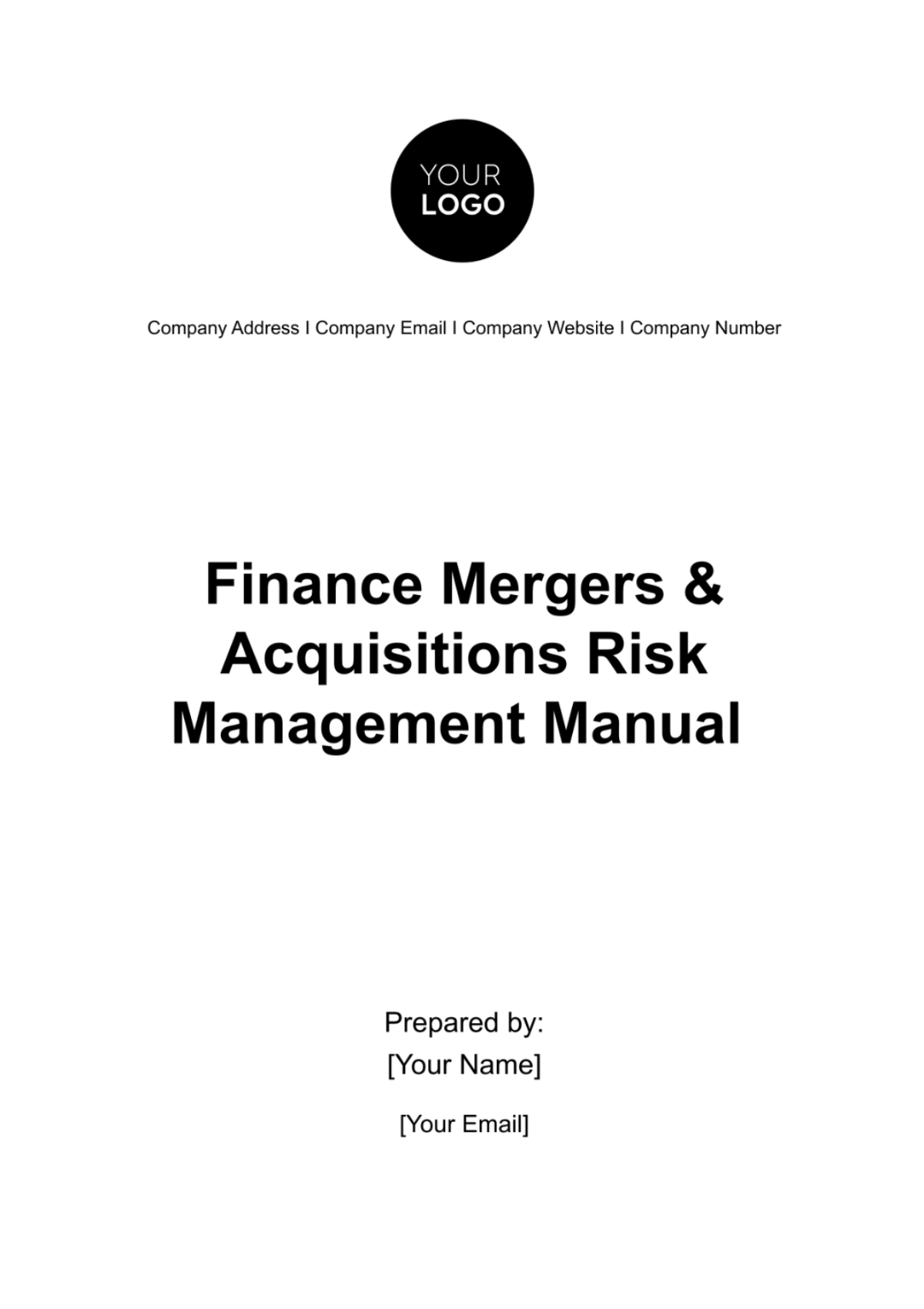 Finance Mergers & Acquisitions Risk Management Manual Template