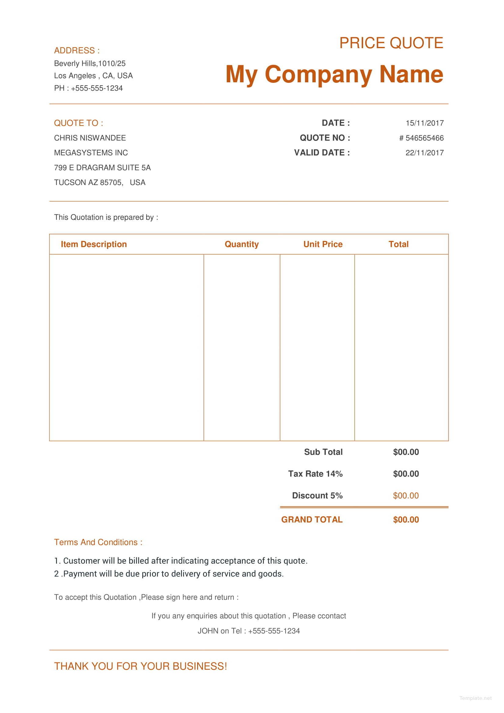 Ecommerce Website Quotation Template in Microsoft Word Excel PDF