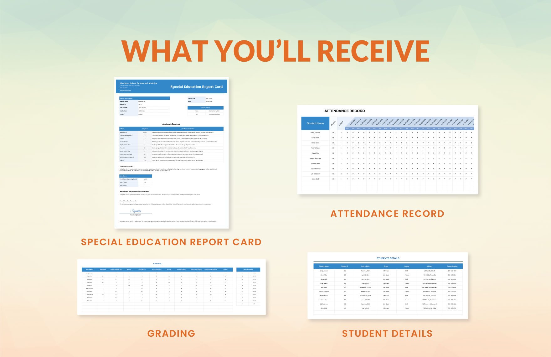 Special Education Report Card Template