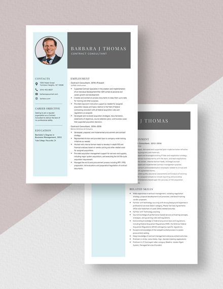 Contract Consultant Resume Download