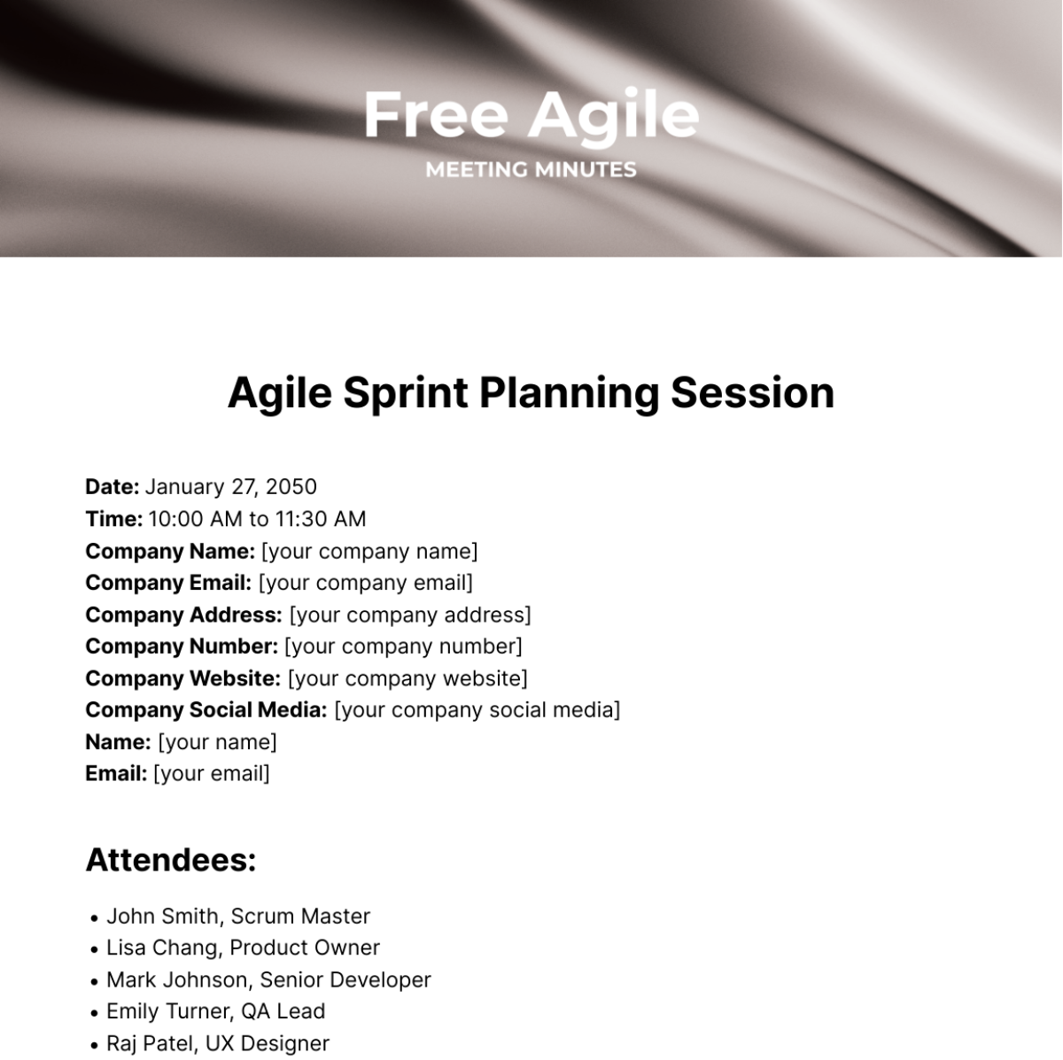 Agile Meeting Minutes Template