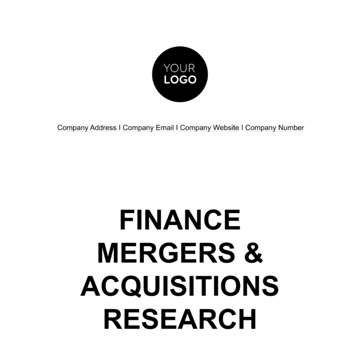 Finance Mergers & Acquisitions Research Template
