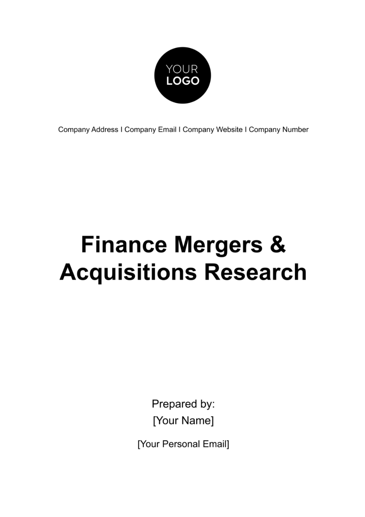 Finance Mergers & Acquisitions Research Template