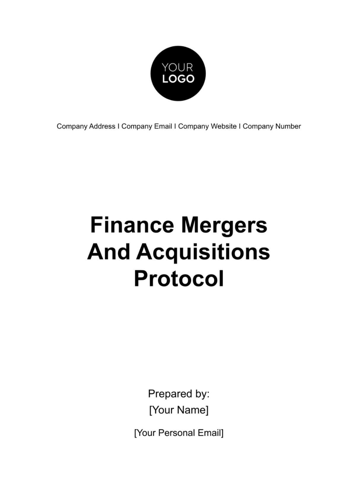 Finance Mergers & Acquisitions Protocol Template