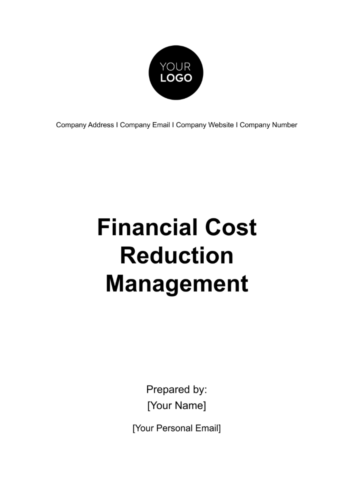 Financial Cost Reduction Management Template